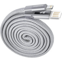 Promate Auto-Rolling Lightning Cable, Durable Aluminium Alloy Auto-Rolling Reversible (Gold)