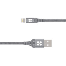 Promate USB Lightning Cable, Heavy Duty 2.4A Apple MFi Certified Fast Charging Syncing(Grey)