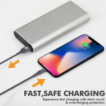 Promate USB Lightning Cable, Heavy Duty 2.4A Apple MFi Certified Fast Charging Syncing(Grey)