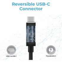 Promate 100W USB- C Power Delivery Cable, Powerful Type-C Thunderbolt 3 Charging Cable