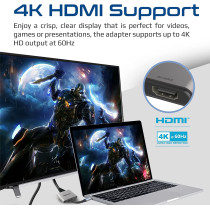 Promate USB-C To HDMI Adapter, Ultra HD 4k 60hz Type-C To HDMI Adapter Converter