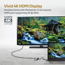 Promate USB-C to VGA and HDMI Adapter, High Definition Aluminium USB-C to VGA HDMI Converter