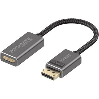 Promate DisplayPort to HDMI Adapter, Ultra HD 4k Male to Female DP to HDMI Converter