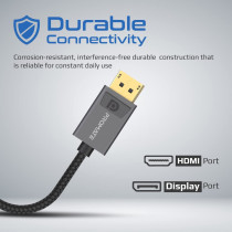Promate DisplayPort to HDMI Adapter, Ultra HD 4k Male to Female DP to HDMI Converter