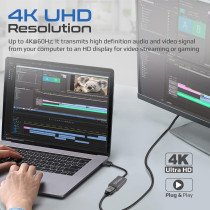 Promate DisplayPort to HDMI Adapter, Ultra HD 4k Male to Female DP to HDMI Converter