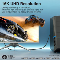 Promate DisplayPort 2.0 Cable, Premium Ultra HD 16K@60Hz Video Display Cord with 80Gbps