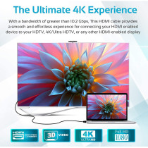 Promate 4K HDMI Cable 10M, Ultra HD High-Speed 4K 60Hz HDMI Cable with Ethernet