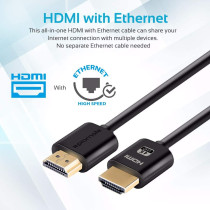 Promate 4K HDMI Cable, High-Speed 3 Meter HDMI Cable with 24K Gold Plated