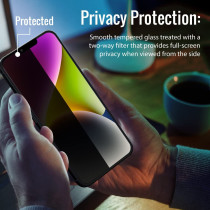 Promate Privacy Screen Protector, 9H Hardness Anti-Spy Tempered Glass Protector with Touch Sensitivity