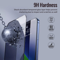 Promate Privacy Screen Protector for iPhone 14 Plus, Premium 9H Hardness Anti-Spy Tempered Glass
