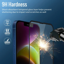 Promate Clear Glass Screen Protector for iPhone 14 Plus with Built-In Silicone