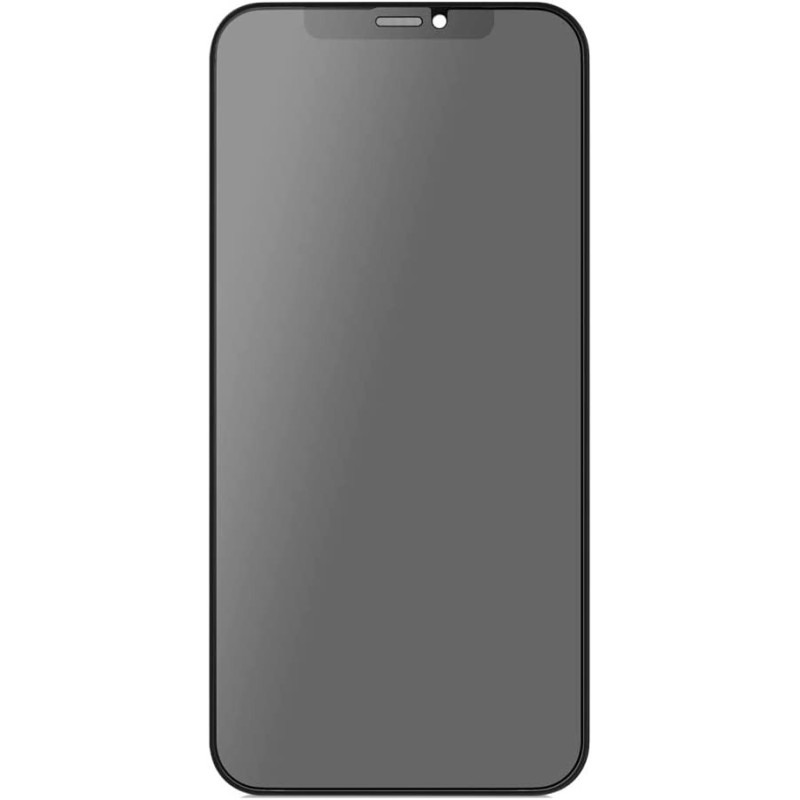 Promate Privacy Glass Screen Protector for iPhone 12, Clear Anti-Spy 3D Tempered Glass Screen