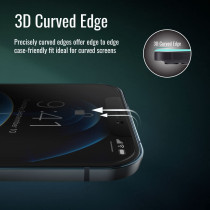 Promate Privacy Glass Screen Protector for iPhone 12, Clear Anti-Spy 3D Tempered Glass Screen