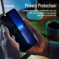 Promate Privacy Screen Protector for iPhone 12, Premium 9H Hardness Anti-Spy Tempered Glass