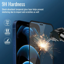 Promate Clear Glass Screen Protector for iPhone 11 Pro Max, Anti-Fingerprint 3D Screen Guard
