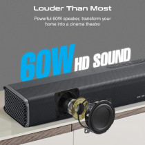 Promate 60W Soundbar, Premium Ultra-Slim Multipoint Pairing Bass Boost Speaker with Remote Control