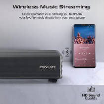Promate Soundbar with Subwoofer, Premium 120W Bluetooth v5.0 Multipoint Pairing Speaker