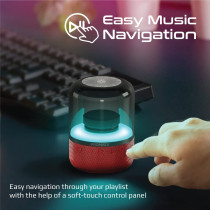 Promate True Wireless LED Bluetooth Speaker with 3.5mm Audio Jack/USB Port Red