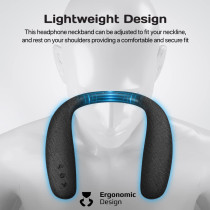 Promate Neckband Bluetooth Speaker, Dynamic HD 6W Wearable Wireless Speaker with 360-Degree Sound