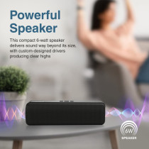 Promate Bluetooth Speaker, Portable HD 6W True Wireless Speaker with Bluetooth 5.0, Black