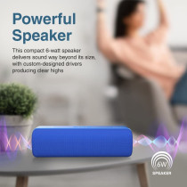Promate Bluetooth Speaker, Portable HD 6W True Wireless Speaker with Bluetooth 5.0, Blue