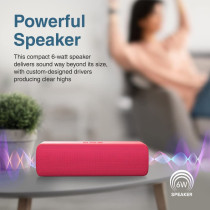 Promate Bluetooth Speaker, Portable HD 6W True Wireless Speaker with Bluetooth 5.0, Red