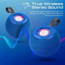 Promate LED Bluetooth Speaker, Dynamic 5W True Wireless Speaker with Long Battery Life, Juggler-Blue