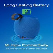 Promate LED Bluetooth Speaker, Dynamic 5W True Wireless Speaker with Long Battery Life, Juggler-Blue