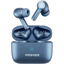 Promate True Wireless Earbuds, In-Ear Active Noise Cancelling Bluetooth v5.3 Earphones with Mic, Blue