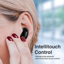 Promate True Wireless Earbuds, In-Ear Bluetooth v5.1 ENC Mini Earphones with 4 Noise Cancelling Mics,Teeny Black