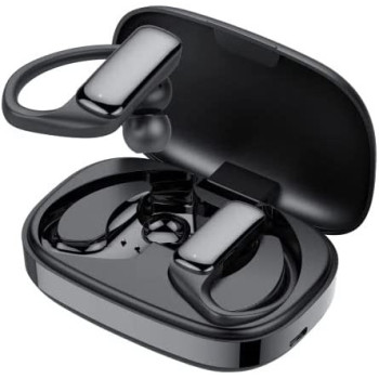 Promate True Wireless EarPods, Earhook Bluetooth v5.3 ENC Headphones with Touch Control, Epic-Black