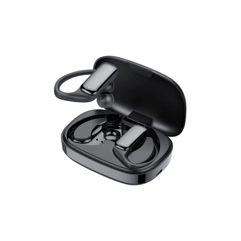 Promate True Wireless EarPods, Earhook Bluetooth v5.3 ENC Headphones with Touch Control, Epic-Black