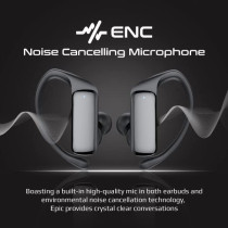 Promate True Wireless EarPods, Earhook Bluetooth v5.3 ENC Headphones with Touch Control, Epic-Black