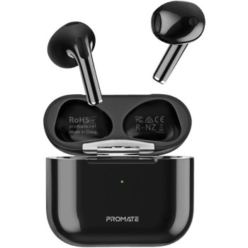 Promate True Wireless Earbuds, High Fidelity In-Ear Bluetooth v5.0 Earphones with Built-in Mic, Black