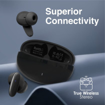 Promate True Wireless Earbuds, In-Ear Bluetooth v5.1 HD Earphones with Mic, IPX5 Water Resistance, Black