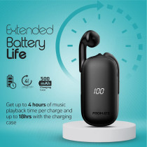 Promate True Wireless Earbuds, Ergonomic In-Ear Bluetooth v5.0 Earphones with Smart Auto-Pairing