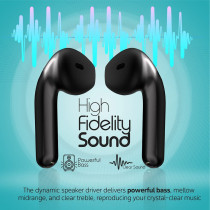 Promate True Wireless Earbuds, Ergonomic In-Ear Bluetooth v5.0 Earphones with Smart Auto-Pairing