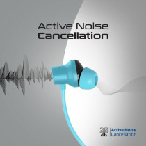 Promate Wireless Neckband Earphones, HD Active Noise Cancelling Bluetooth Earphones, Velcon Blue