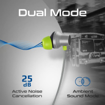 Promate Wireless Neckband Earphones, HD Active Noise Cancelling Bluetooth Earphones, Velcon Grey