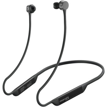 Promate Wireless Neckband Earphones, Hi-Fi Lightweight Wireless Bluetooth Earphones, Civil Black