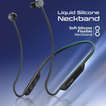 Promate Wireless Neckband Earphones, Hi-Fi Lightweight Wireless Bluetooth Earphones, Civil Black