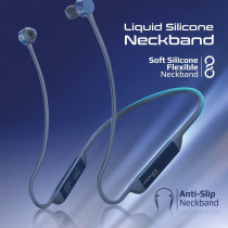 Promate Wireless Neckband Earphones, Hi-Fi Lightweight Wireless Bluetooth Earphones, Civil Blue
