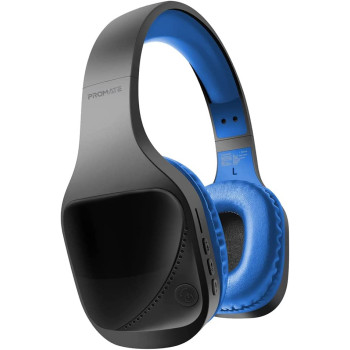 Promate Wireless Bluetooth Headphones, Powerful Hi-Fi Stereo Wired/Wireless Headphone, Nova Blue