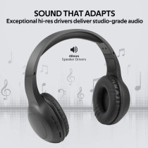 Promate Wireless Headphone, Powerful Deep Bass Bluetooth v5.0 Headphone with MicroSD Playback, LaBoca Black