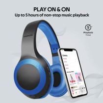 Promate Wireless Headphone, Powerful Deep Bass Bluetooth v5.0 Headphone with MicroSD Playback, LaBoca Blue