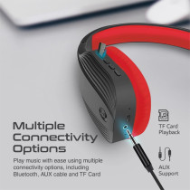 Promate Wireless Bluetooth Headphones, High-Performance Noise Isolation Over-Ear Wired/Wireless Bluetooth, Terra Marron