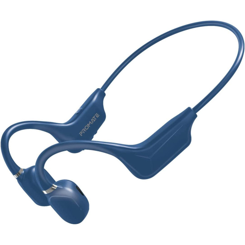 Promate Bone Conduction Headphones, Bluetooth 5.0 Wireless Open Ear Lightweight Headphones, Ripple Blue