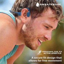 Promate Bone Conduction Headphones, Bluetooth 5.0 Wireless Open Ear Lightweight Headphones, Ripple Blue