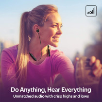 Promate Wireless Earphones, Dynamic Neckband Bluetooth v5.0 Magnetic Closure Secure Fit Headphones, Bali Black