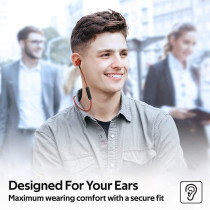 Promate Wireless Earphones, Dynamic Neckband Bluetooth v5.0 Magnetic Closure Secure Fit Headphones, Bali Maroon